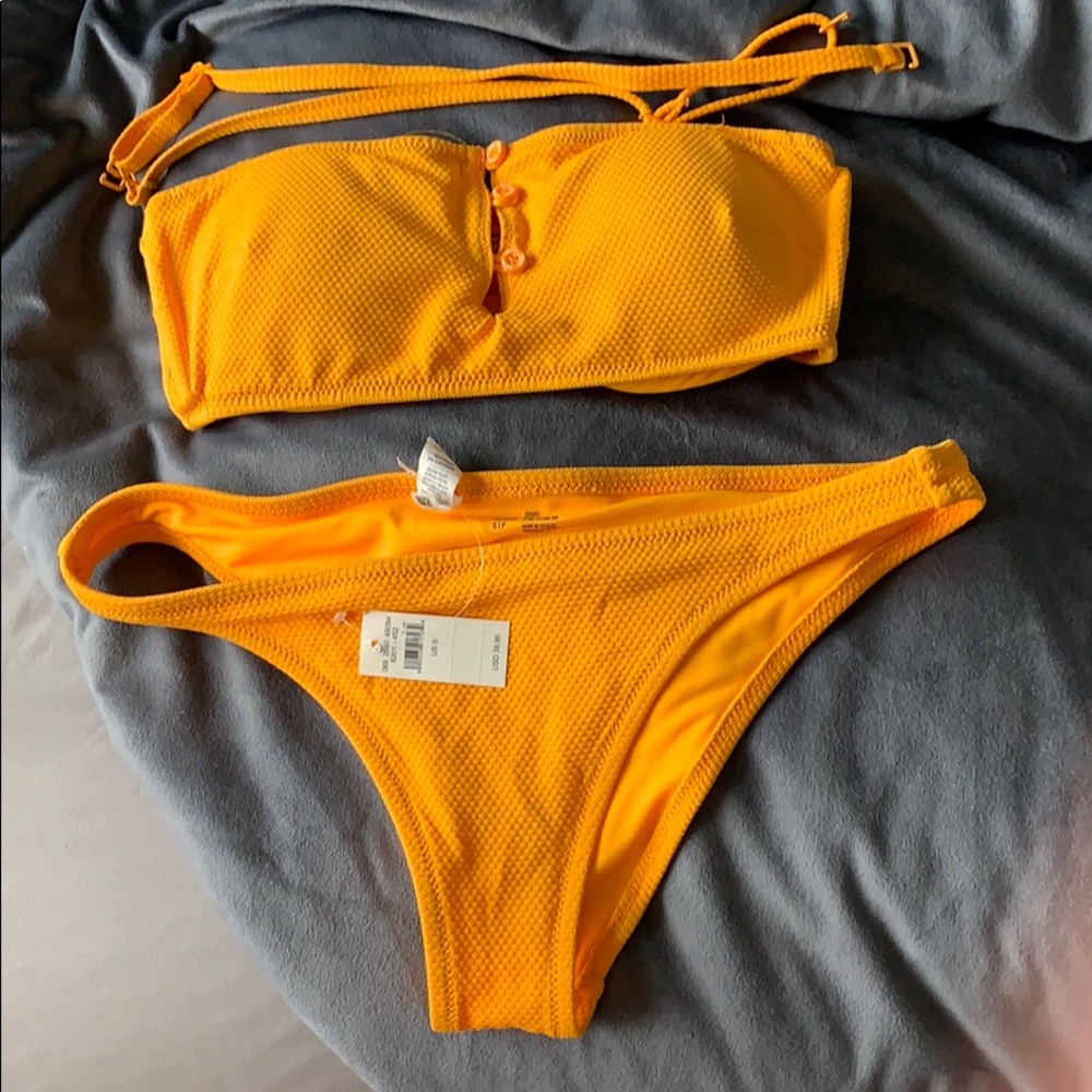 Yellow/orange Aerie Bandeau Bikini set
